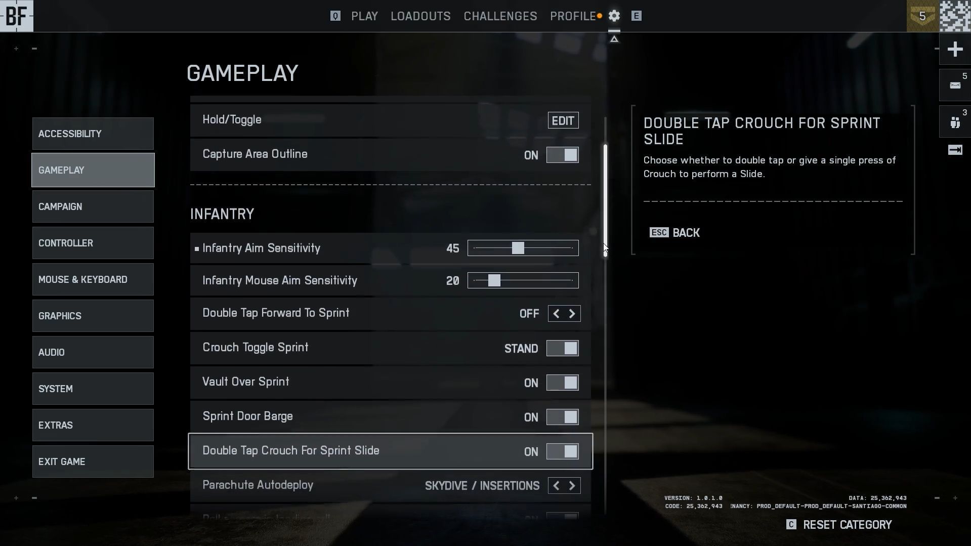 Infantry settings of Battlefield 6 (Image via EA)