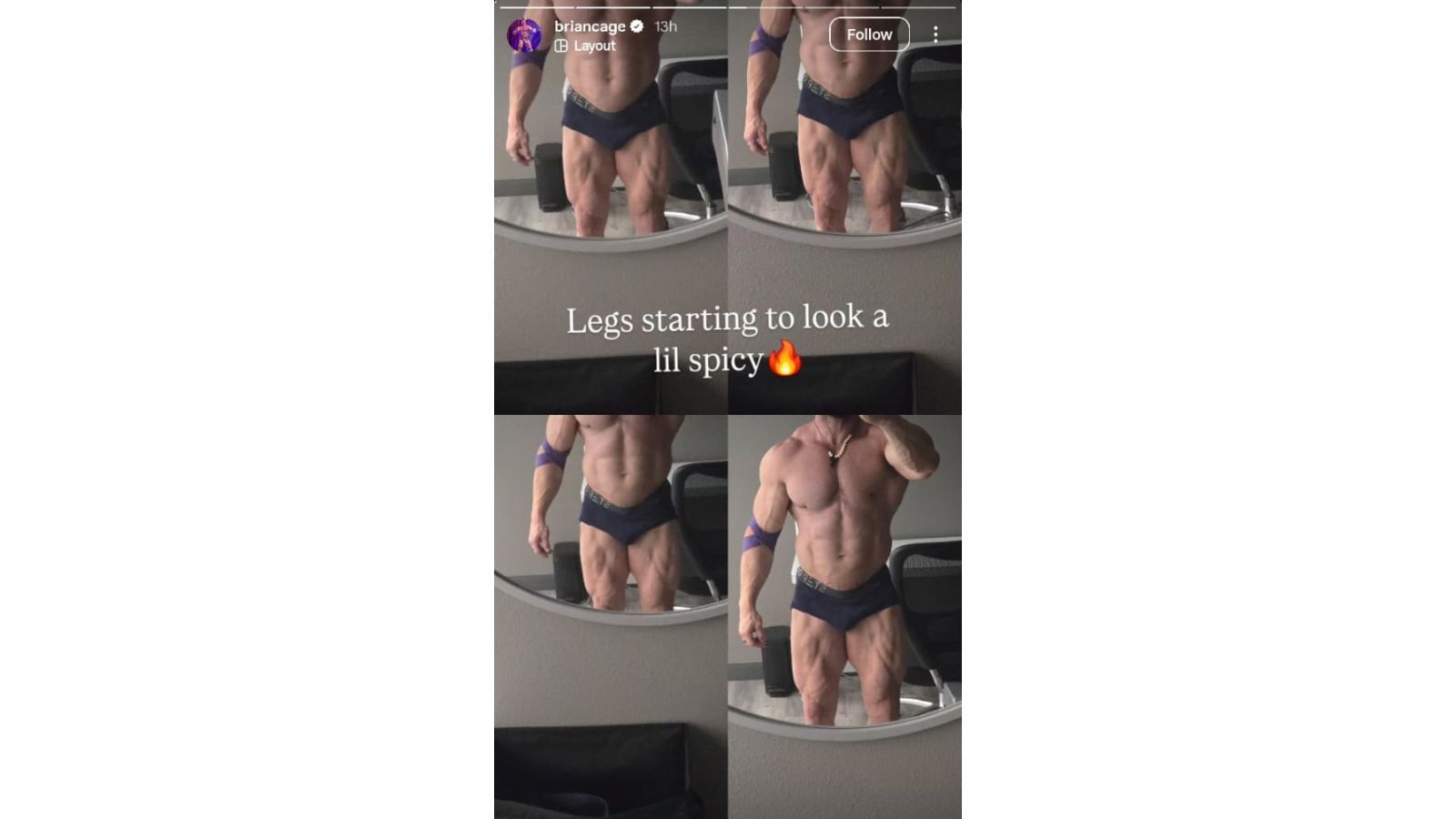 Brian Cage&#039;s Instagram story [Image via Cage&#039;s Instagram]