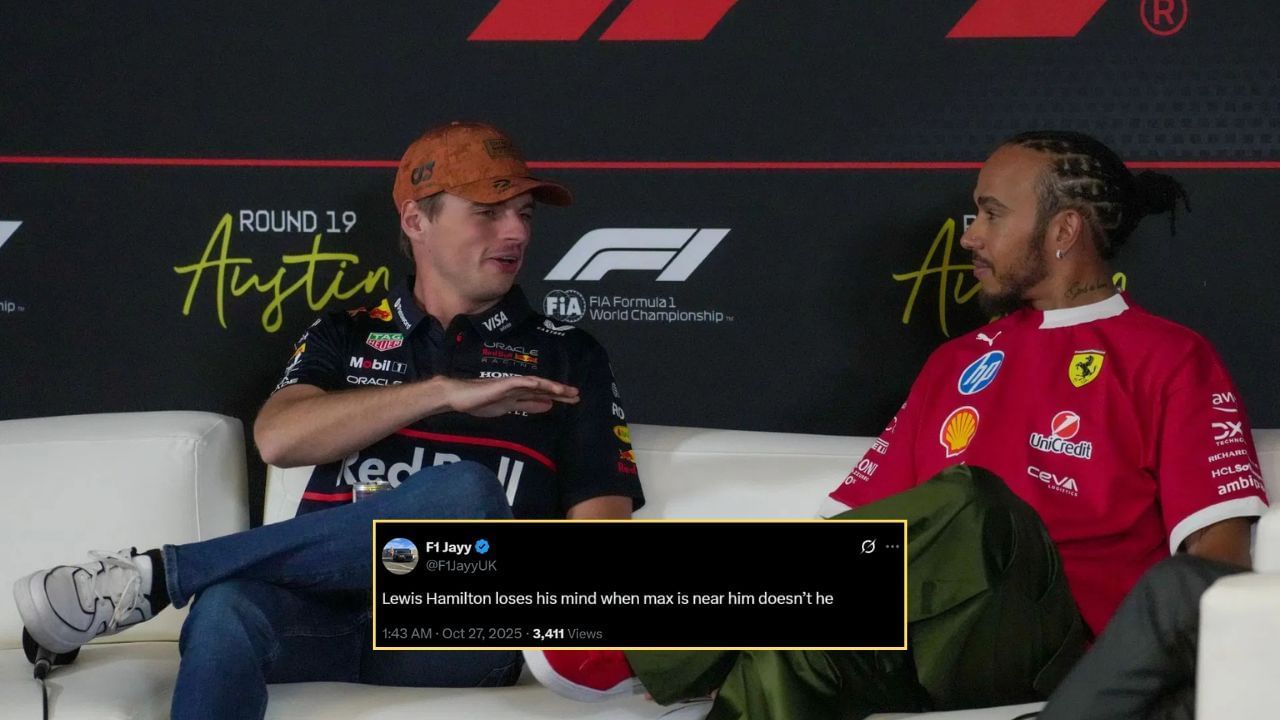 In Picture: Lewis Hamilton and Max Verstappen. Credit: Getty Images. Fan reaction by: x.com/F1JayyUK