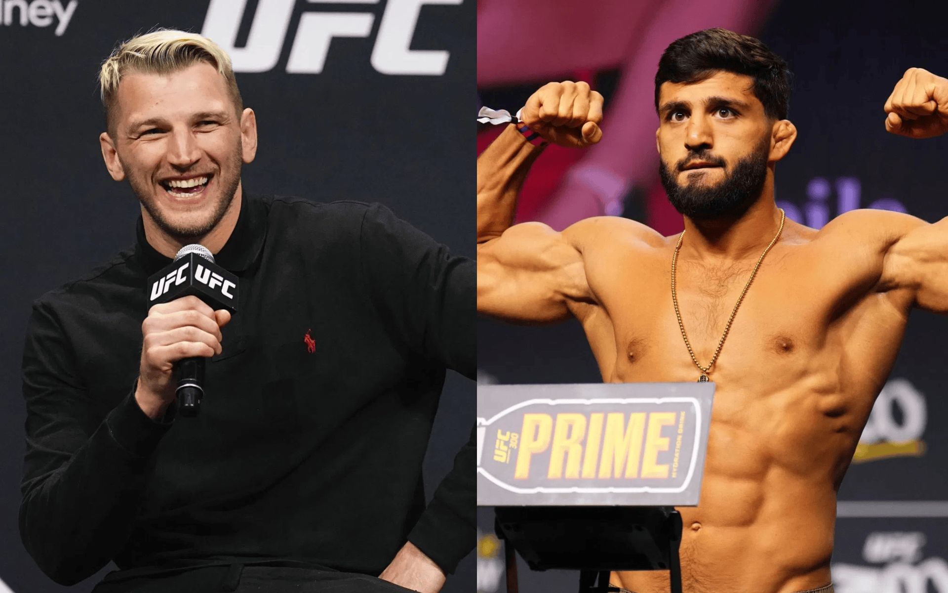 Dan Hooker (left) talks about potential wrestling war against Arman Tsarukyan (right) at UFC Qatar. [Images courtesy: Getty]