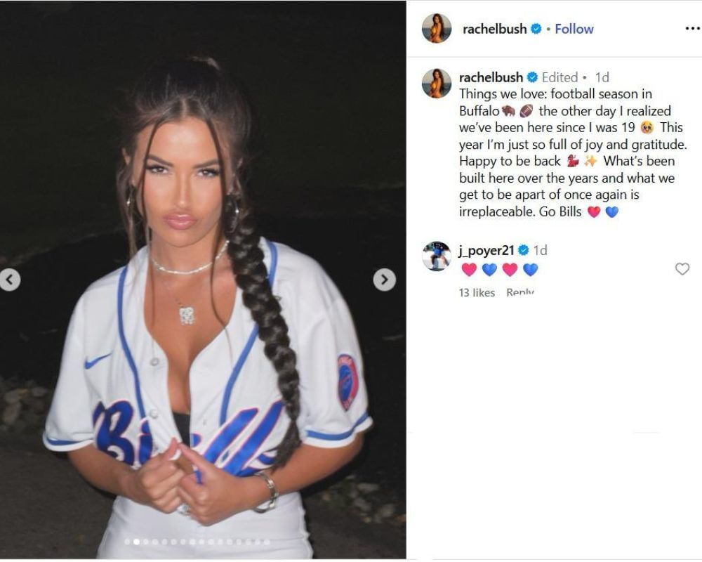&ldquo;We&rsquo;ve been here since I was 19&rdquo;: Jordan Poyer reacts to wife Rachel Bush reminiscing 8 years journey at Bills&rsquo; Highmark stadium [IG/@rachelbush]