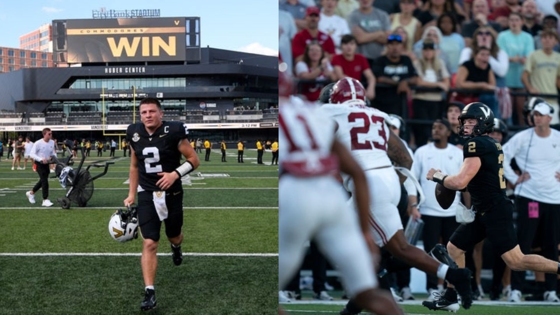 Vanderbilt QB Diego Pavia against the Alabama Crimson Tide
