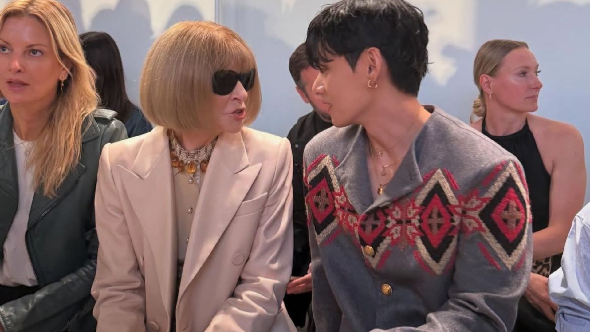 BTS&#039; V with Anna Wintour (Image via Instagram/@thv)