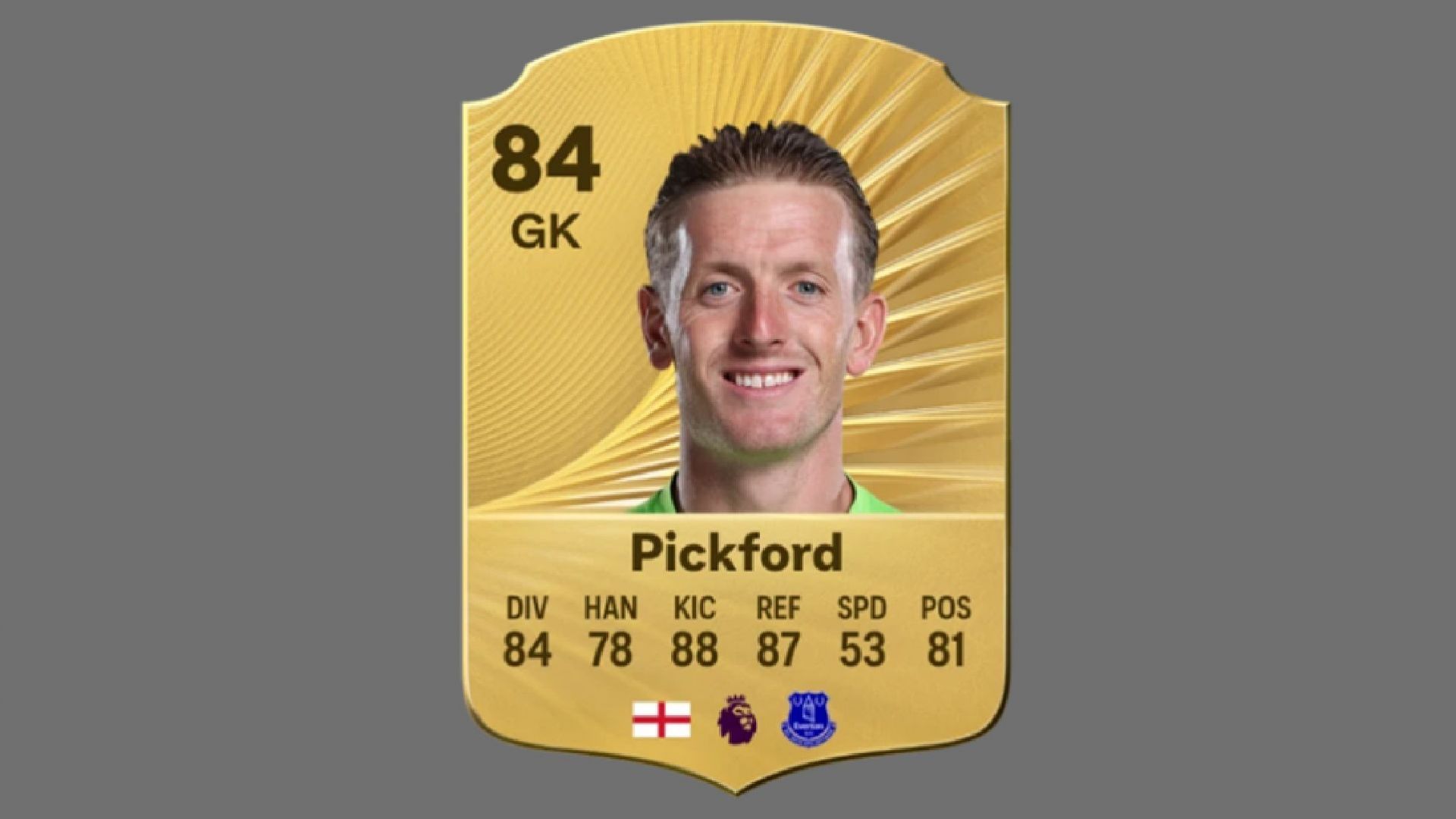 Jordan Pickford guards the English goal in international games (Image via EA Sports)