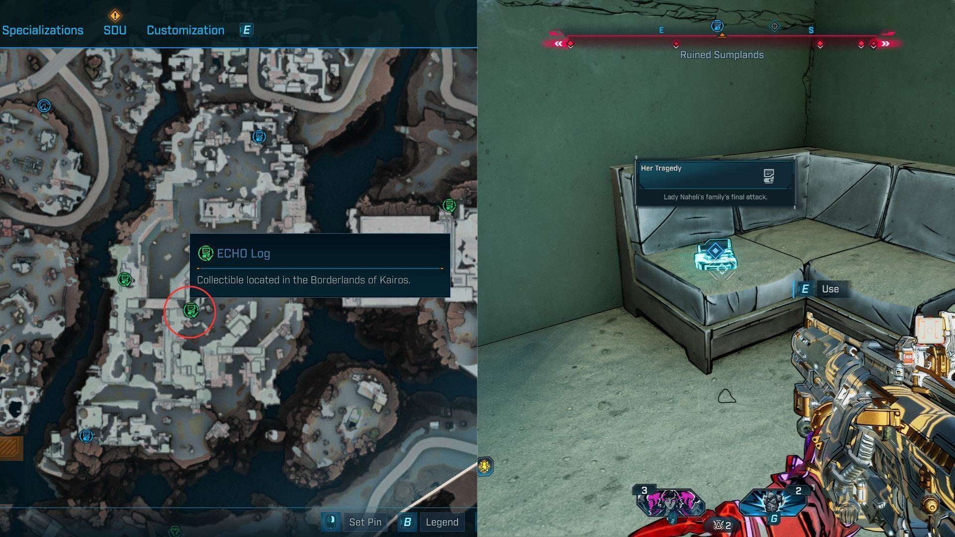 Ruined Sumplands ECHO Log #6 location in Borderlands 4 (Image via 2K)