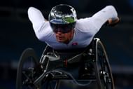 Marcel Hug won the men's wheelchair event at the Chicago Marathon 2025 (Image via: Getty)