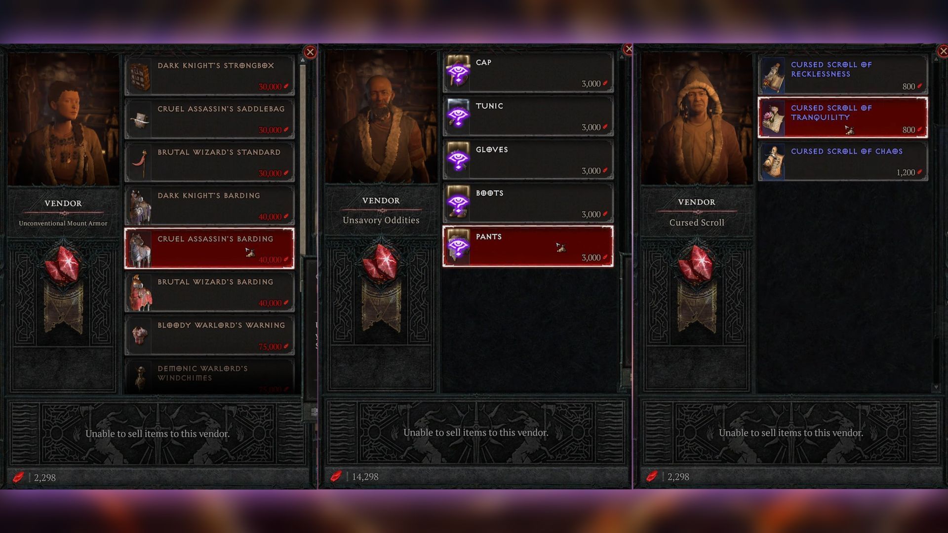 Red Dust can be used to purchase PvP-exclusive Cursed Scrolls, cosmetics, and mounts (Image via Blizzard Entertainment)