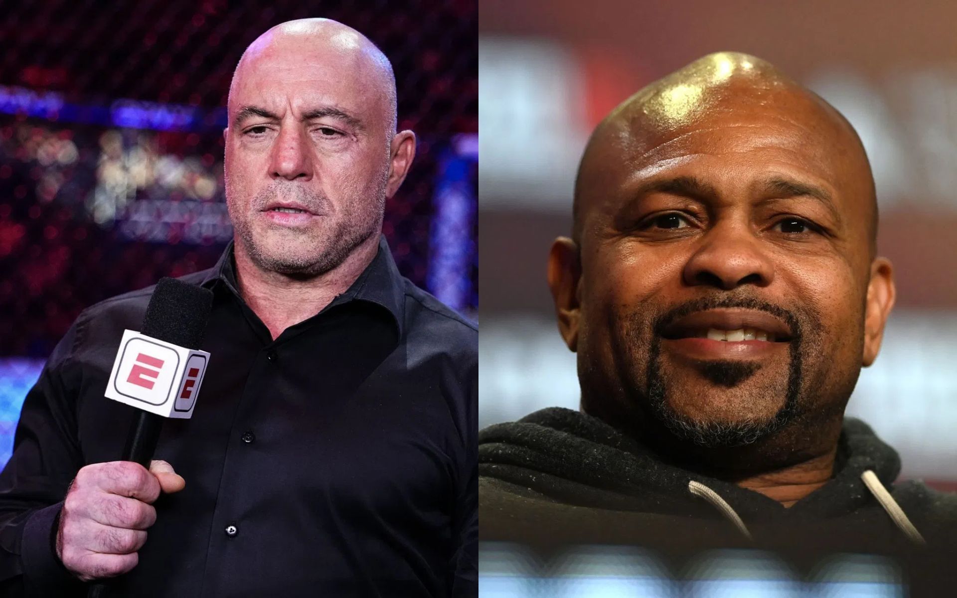 Joe Rogan (left) talks about Roy Jones Jr. (right). [Images courtesy: Getty]