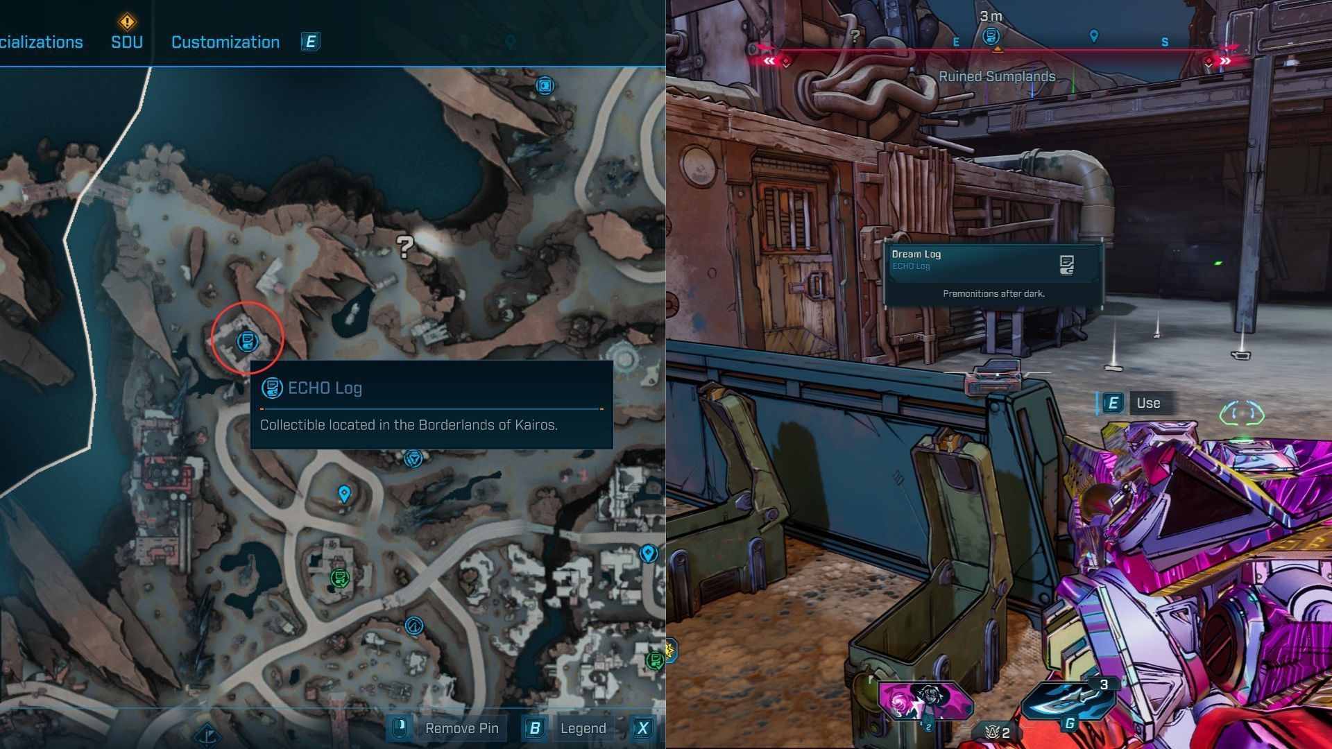 Ruined Sumplands ECHO Log #18 location in Borderlands 4 (Image via 2K)