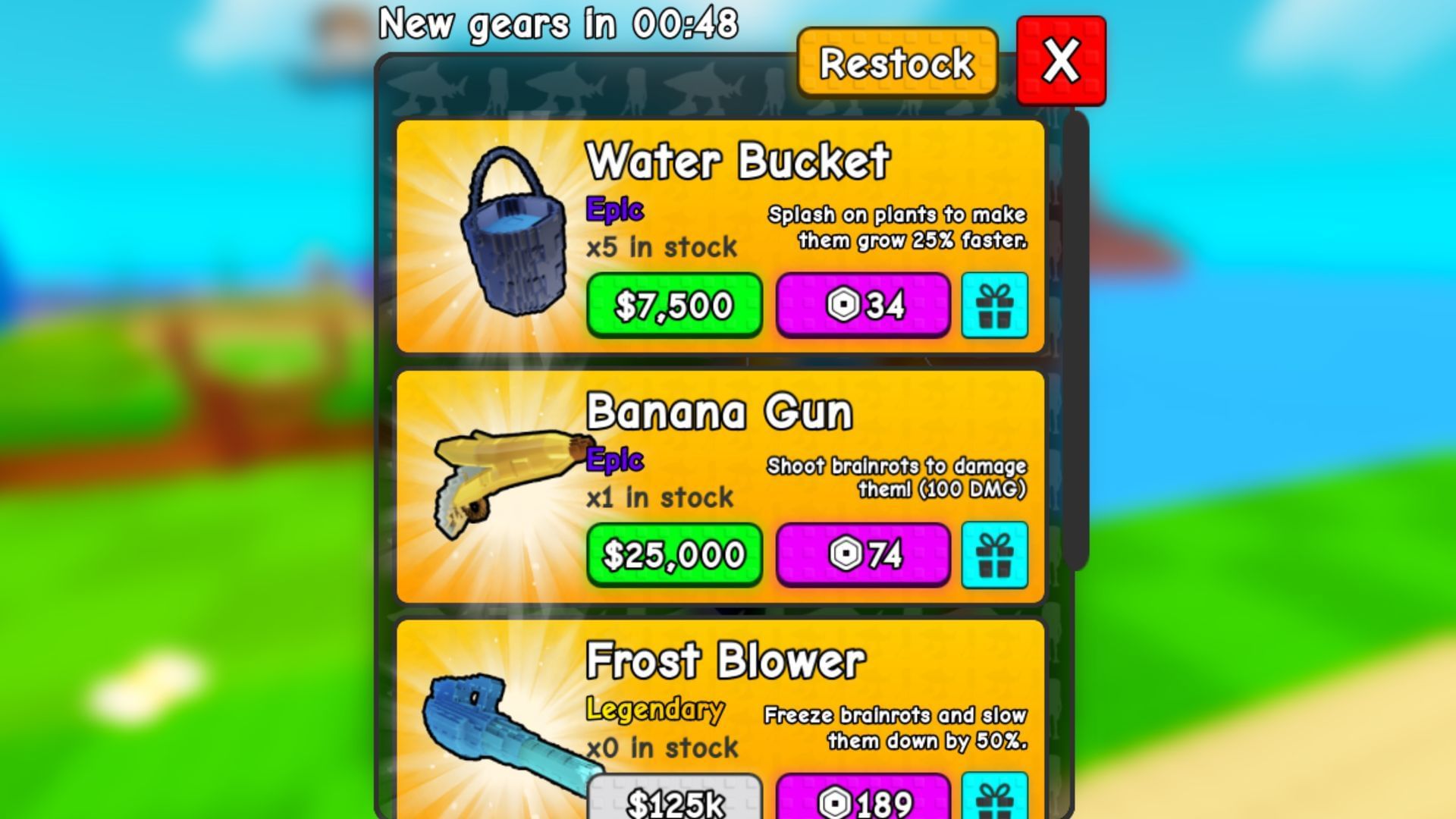 The Gears shop (Image via Roblox)