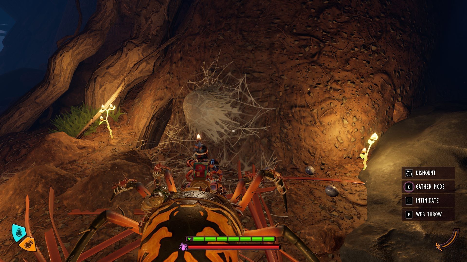 Find material to craft Silk Rope within Web Sacs or by harvesting spiders (Image via Xbox Game Studios)