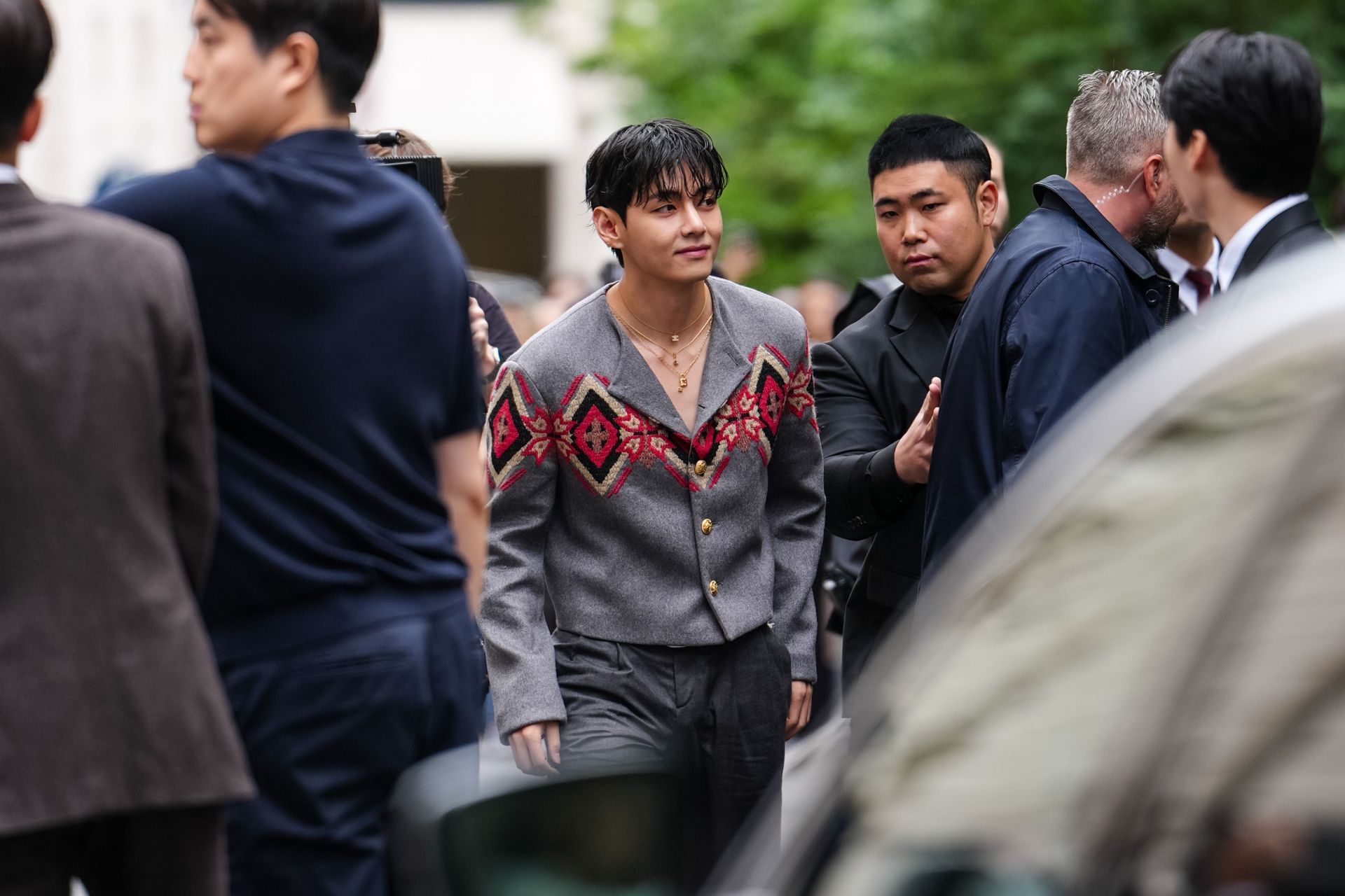 BTS V at Celine Show: Outside Arrivals (Image via Getty)