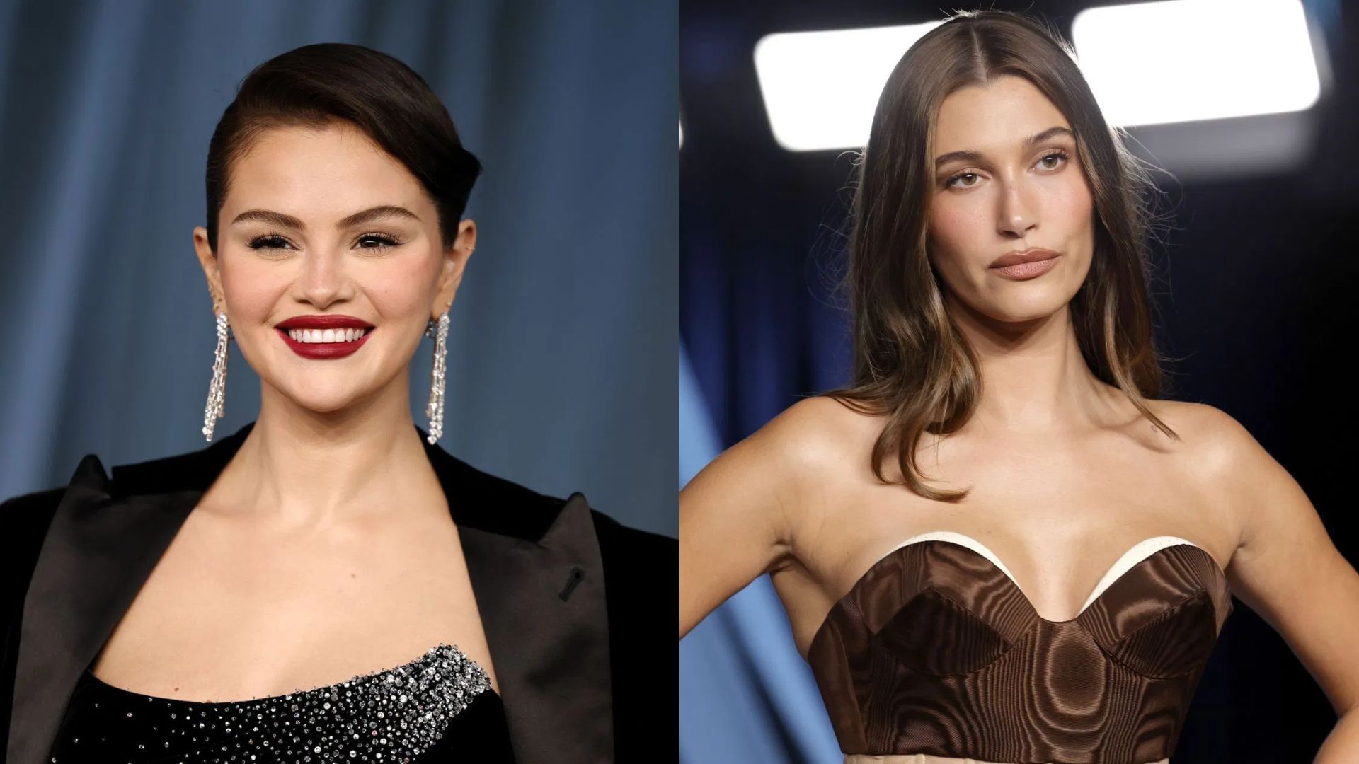 Selena Gomez, Hailey Bieber (Images via Getty)