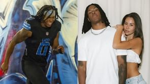 Jahmyr Gibbs gushes over Nicole Anderson as Lions RB’s GF shows off glittery blue-black theme outfit for Week 7 game vs. Bucs