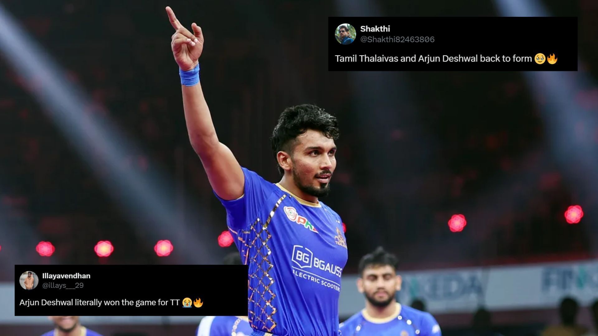 Arjun Deshwal led from the front in a huge win for the Thalaivas (Image Credits: PKL &amp; @illays___29,@Shakthi82463806/X)