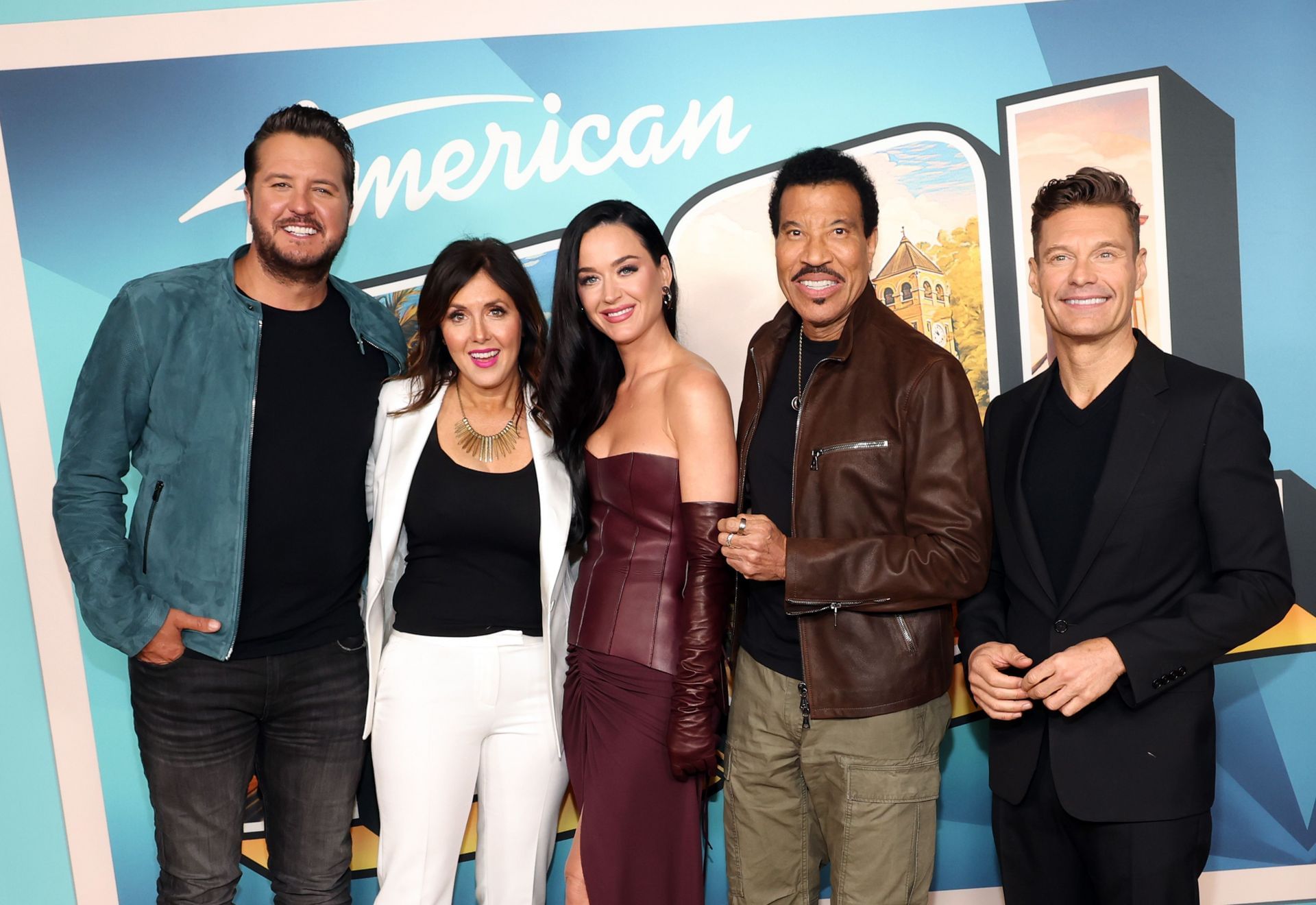Luke Bryan, Megan Michaels Wolflick, Katy Perry, Lionel Richie and Ryan Seacrest attend the &quot;American Idol&quot; Season 22 Top 10 Event (Image via Getty)