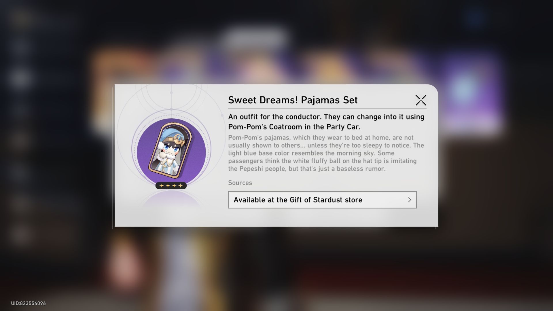 The Sweet Sreams! Pajamas Set Pom-Pom skin (Image via Sportskeeda Gaming || HoYoverse)