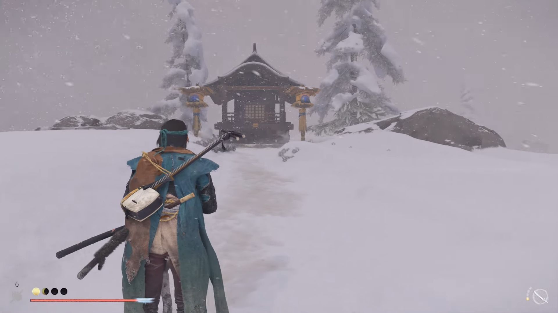 Finding the Kitsune Altar at the Sarobetsu forest (Image via Sucker Punch Productions and YouTube.com/@gamerackguides)