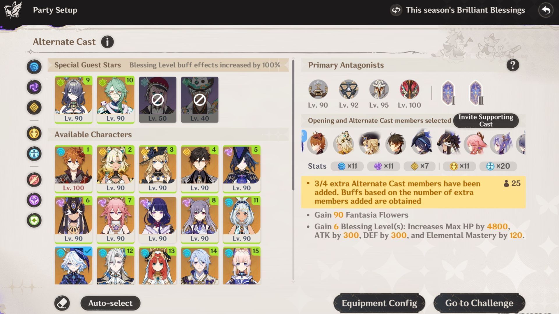 Characters who deal Hydro, Electro and Geo damage can be picked (Image via Sportskeeda Gaming/HoYoverse)