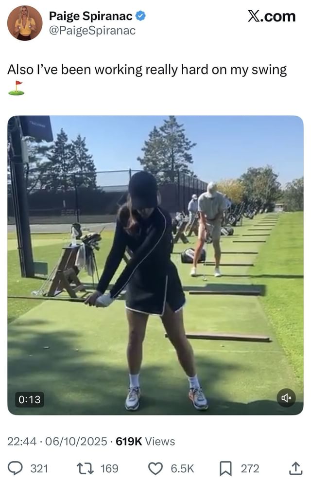 Spiranac’s post on X _ Image Source: X/@PaigeSpiranac