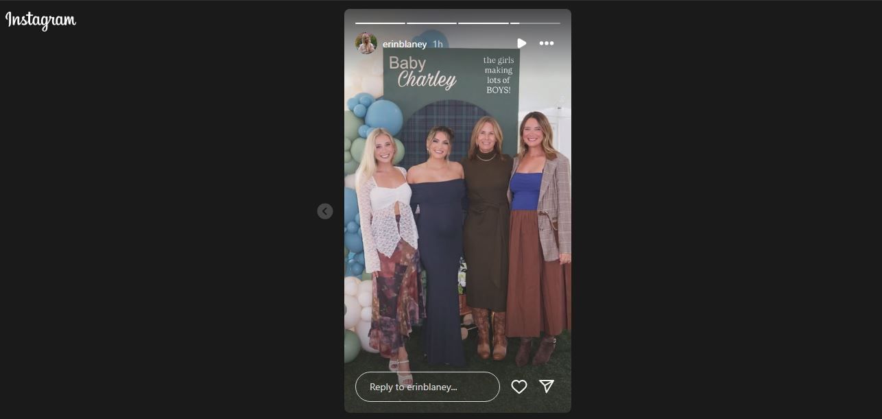 Erin Blaney&#039;s Instagram story (October 4). Source: Screenshot via Instagram @erinblaney