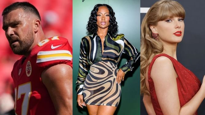 Travis Kelce's ex-GF Kayla Nicole turns heads in denim shorts, $1,045-worth boots at Chargers-Commanders game