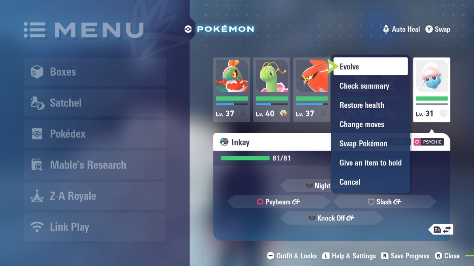Hold the console upside down in Handheld mode to evolve (Image via The Pokemon Company)