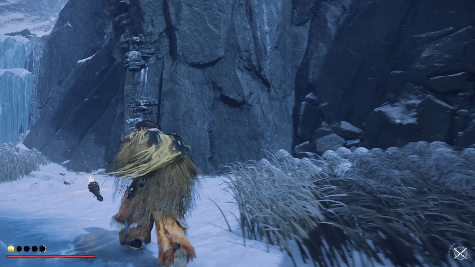 Climb this wall near the burning torch (Image via Sucker Punch)