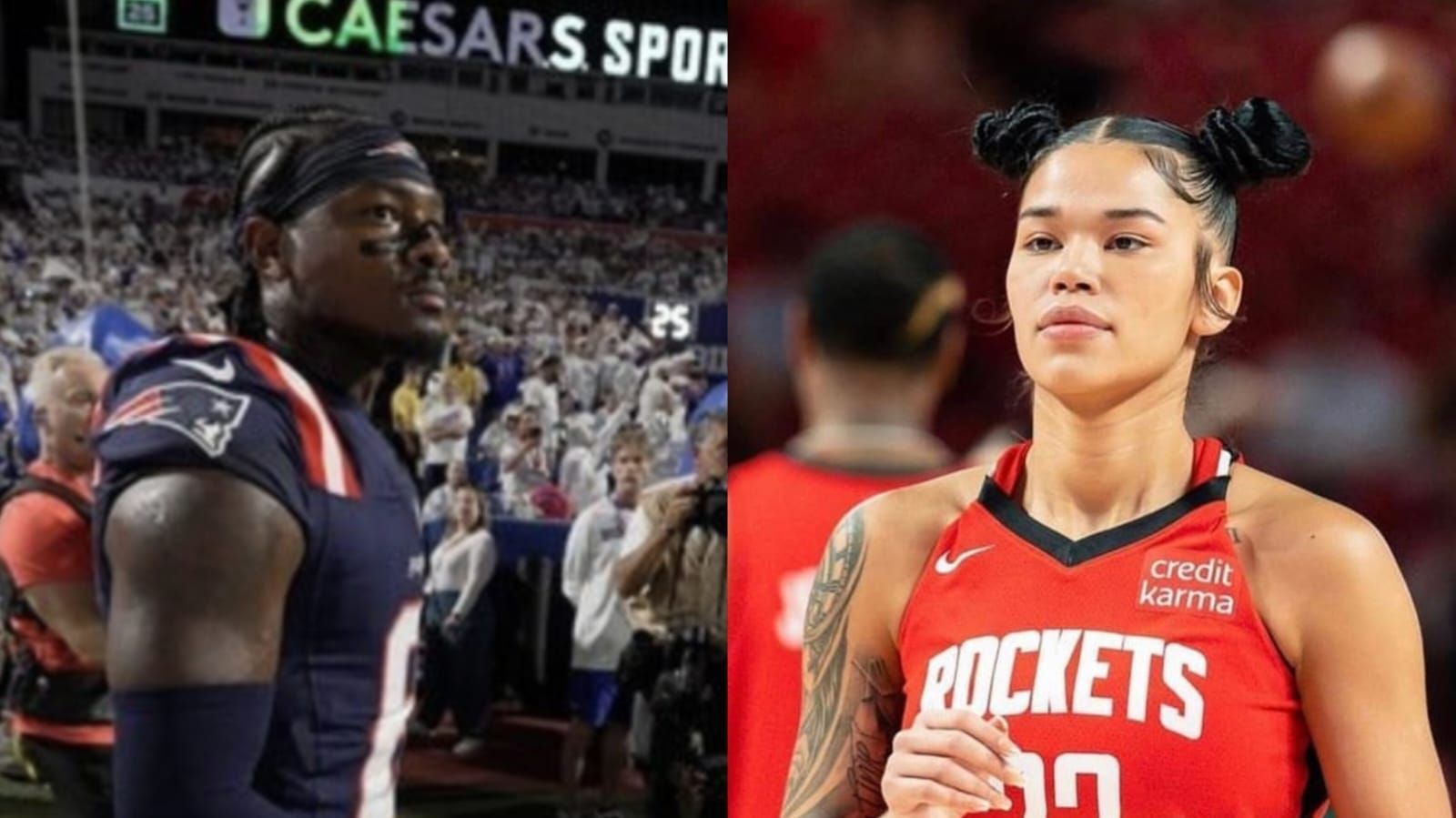 Stefon Diggs (L) Image credit: Imagn, Mulan Hernandez (R) Image credit: Instagram/@mulanhernandez_