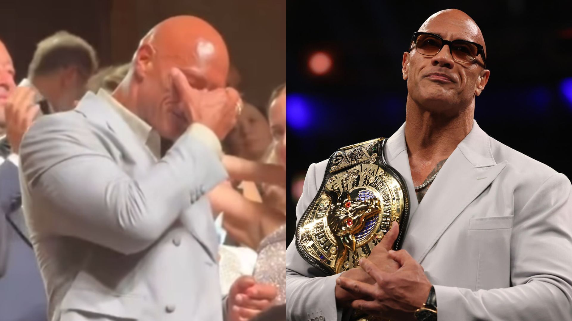 The Rock got emotional! [Images from WWE.com and The Rock