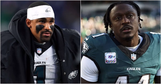 A.J. Brown seemingly throws shade at Jalen Hurts over Eagles' offensive identity amid frustration on lack of targets