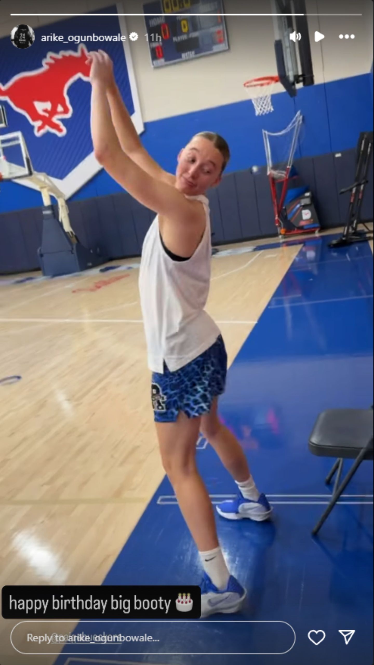 Paige Bueckers dances on her birthday. (Photo: @arike_ogunbowale on IG)