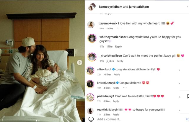NFL WAGs congratulate Jarrett Stidham and Kennedy on the birth of their baby/@kennedystidham