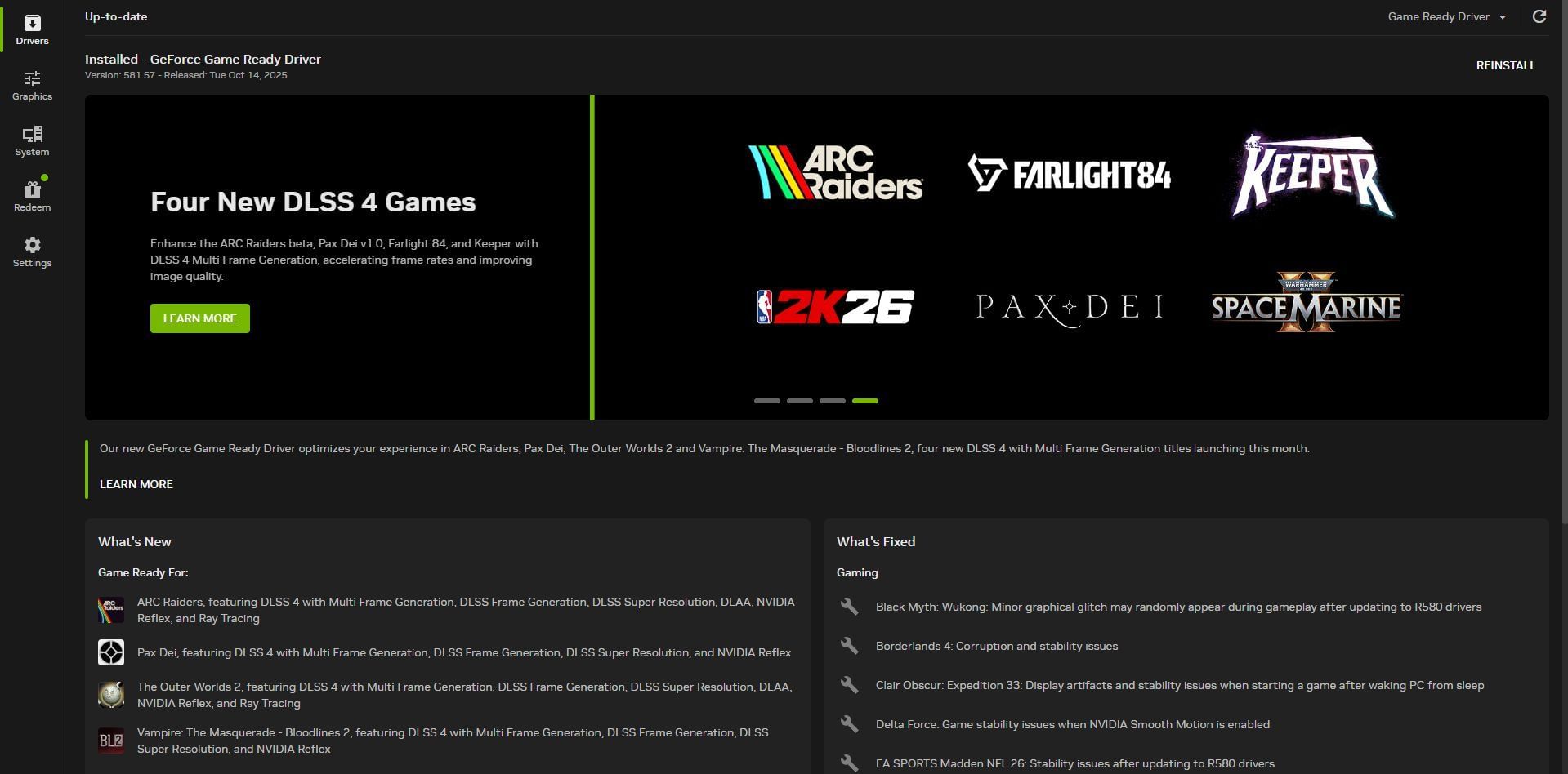 Update drivers (Image via Nvidia)