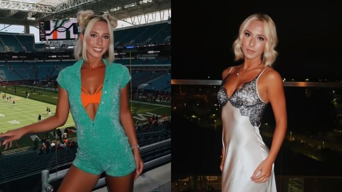 IN PIC: Miami QB Carson Beck’s sister Kylie greets fans in a glamorous LBD on IG