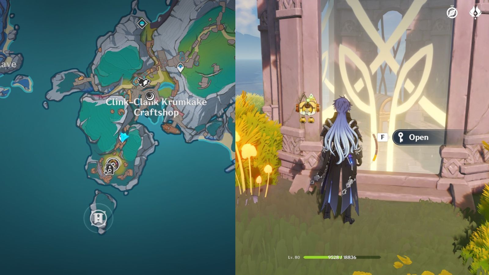 Location of Shrine of Depth 1 in Lempo Isle (Image via HoYoverse)