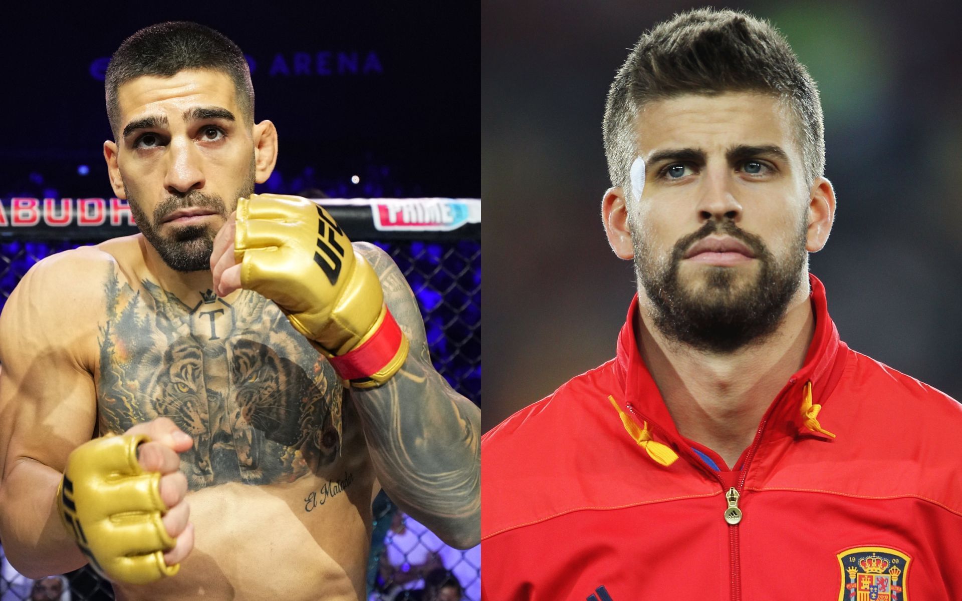 Ilia Topuria (left) and Gerard Pique (right) compete against each other in FC 26. [Images courtesy: Getty Images]