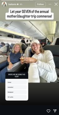 Image via Balionis’ Instagram story _ Source: Instagram/@balionis