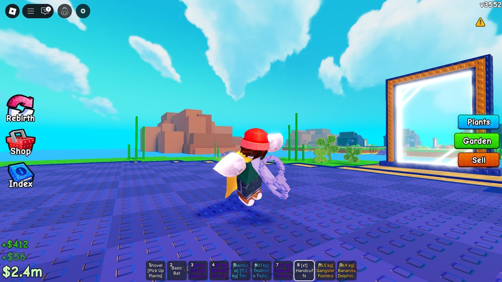 Swinging a pair of Handcuffs (Image via Roblox)
