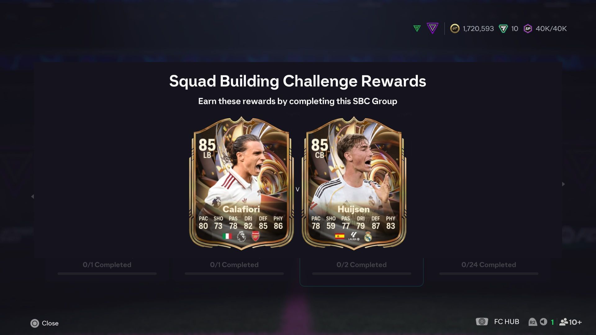 The available players (Image via EA Sports)