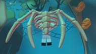 Still depicting a player using the Skeleton Winged Glider (Image via Roblox)