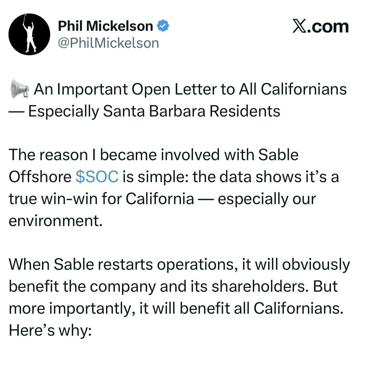 Phil Mickelson&rsquo;s tweet via X _ Images Source: X/@PhilMickelson