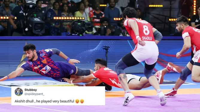 "AKSHIT DHULL YOUVE ROCKED MY WORLD" - Fans praise young Dabang Delhi raider for stellar Super 10 against Gujarat Giants in Pro Kabaddi 2025