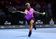 Carlos Alcaraz in action at the 2025 Six Kings Slam (Source: Getty)