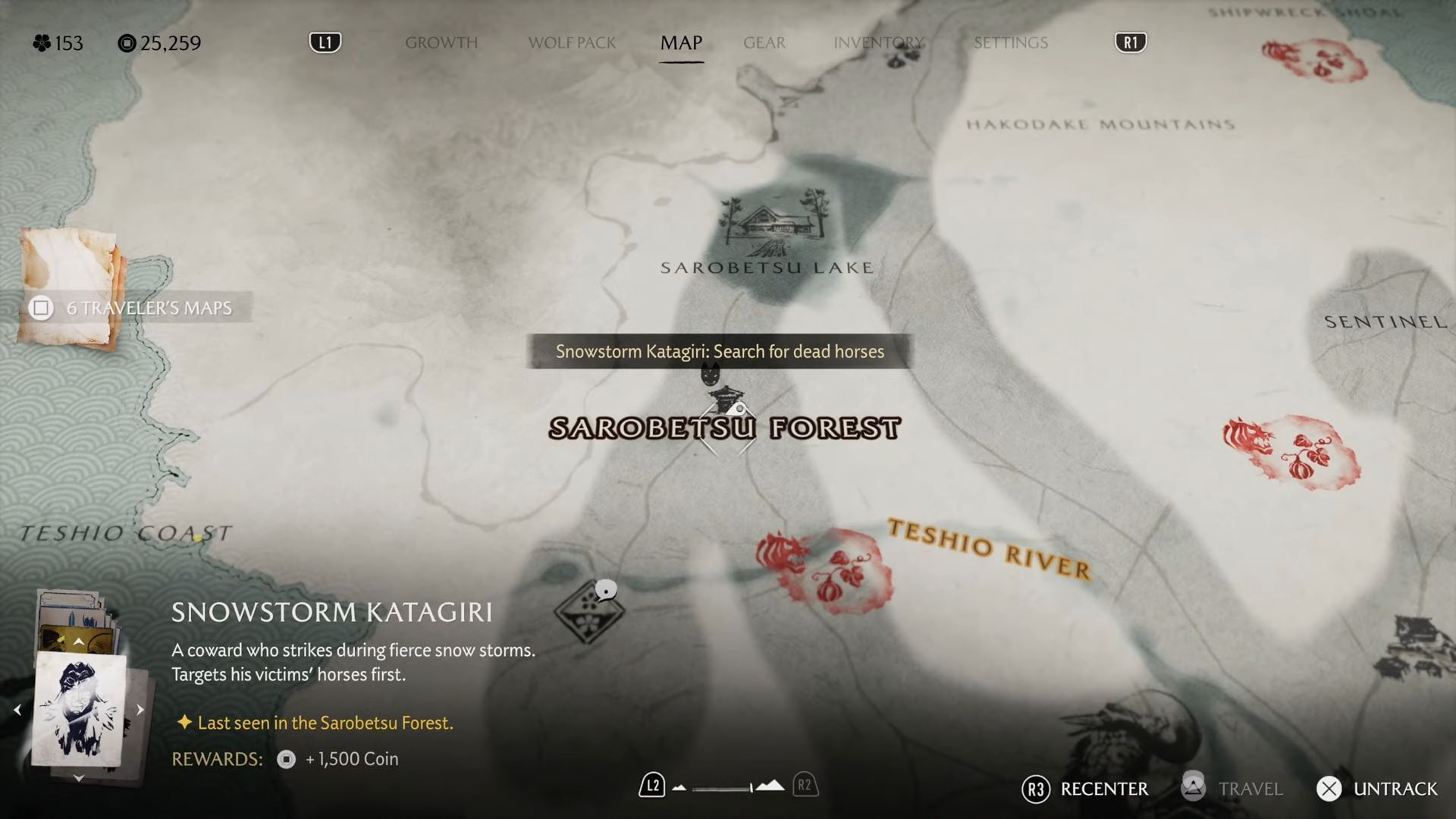 Snowstorm Katagiri bounty location (Image via Sucker Punch Productions and YouTube.com/@gamerackguides)