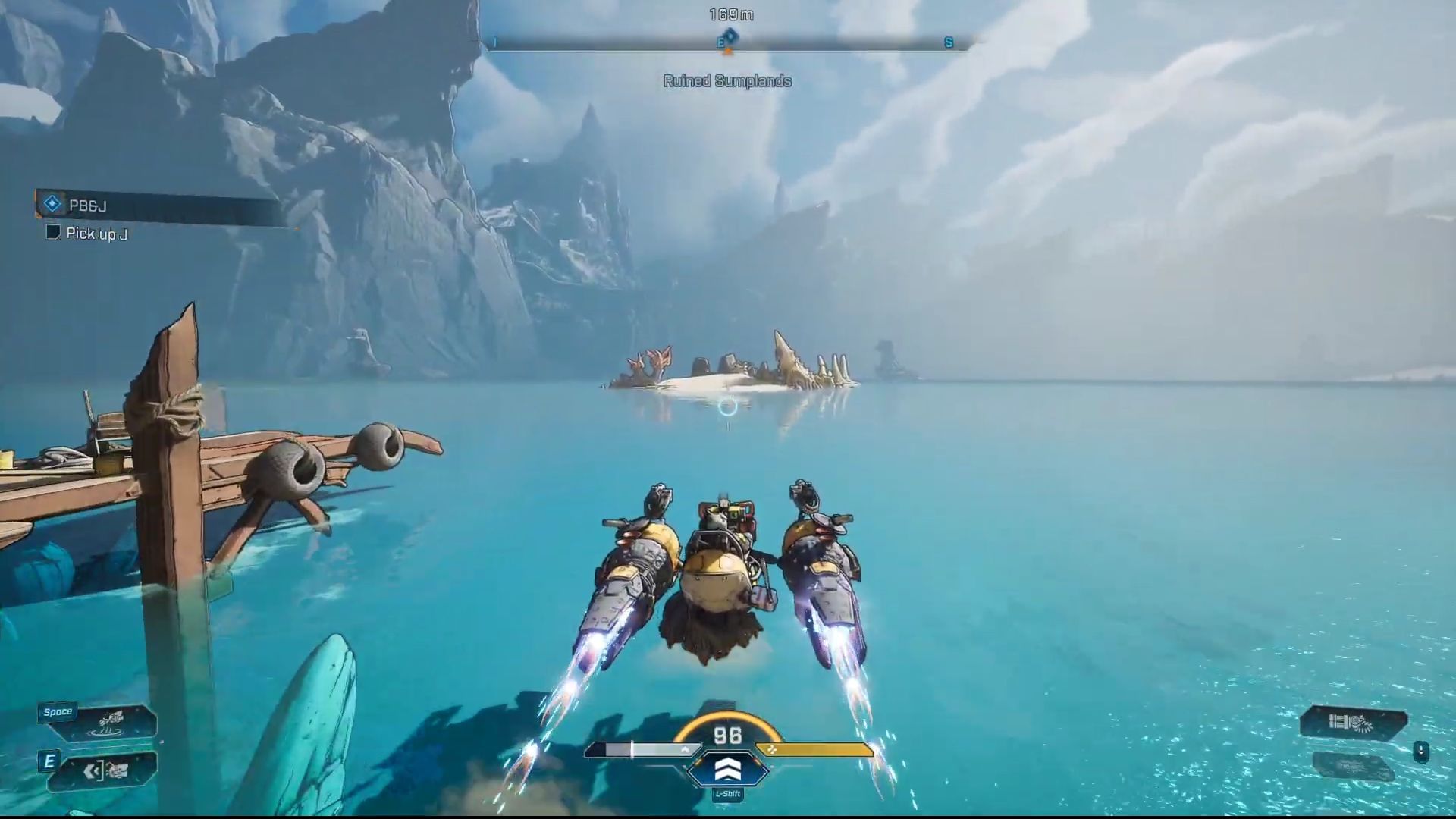 Use your vehicle to get to the island (Image via Youtube/@WoWQuest)