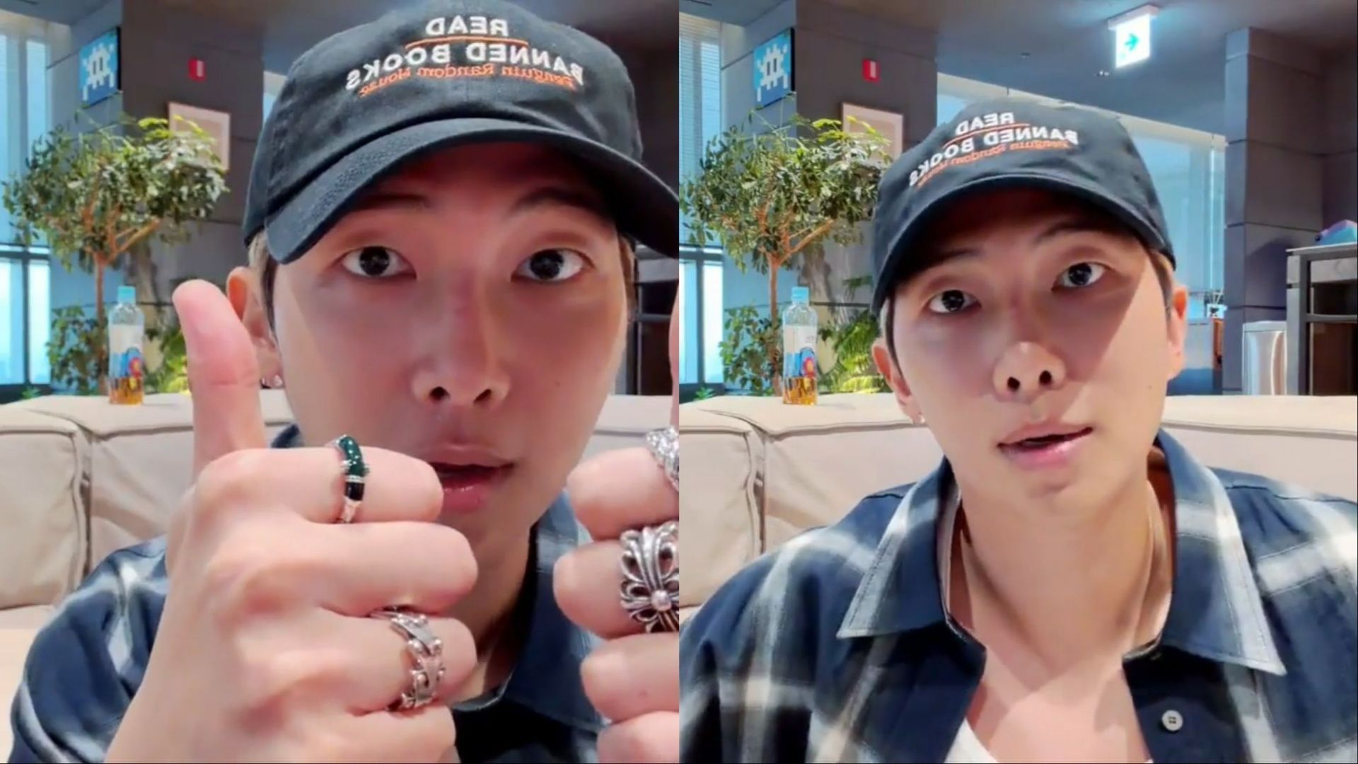 BTS&#039; leader RM (Image via Weverse)