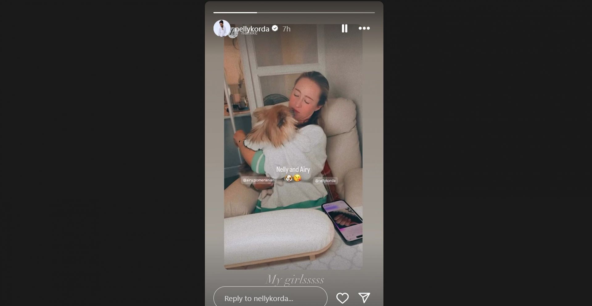 Nelly Korda drops 2-word reaction to her nail artist&#039;s furry friend/@nellykorda