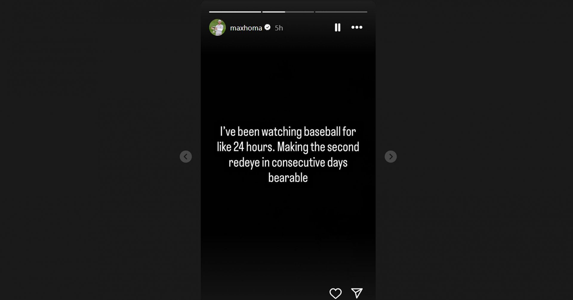 Still from Max Homa&#039;s IG story/@maxhoma