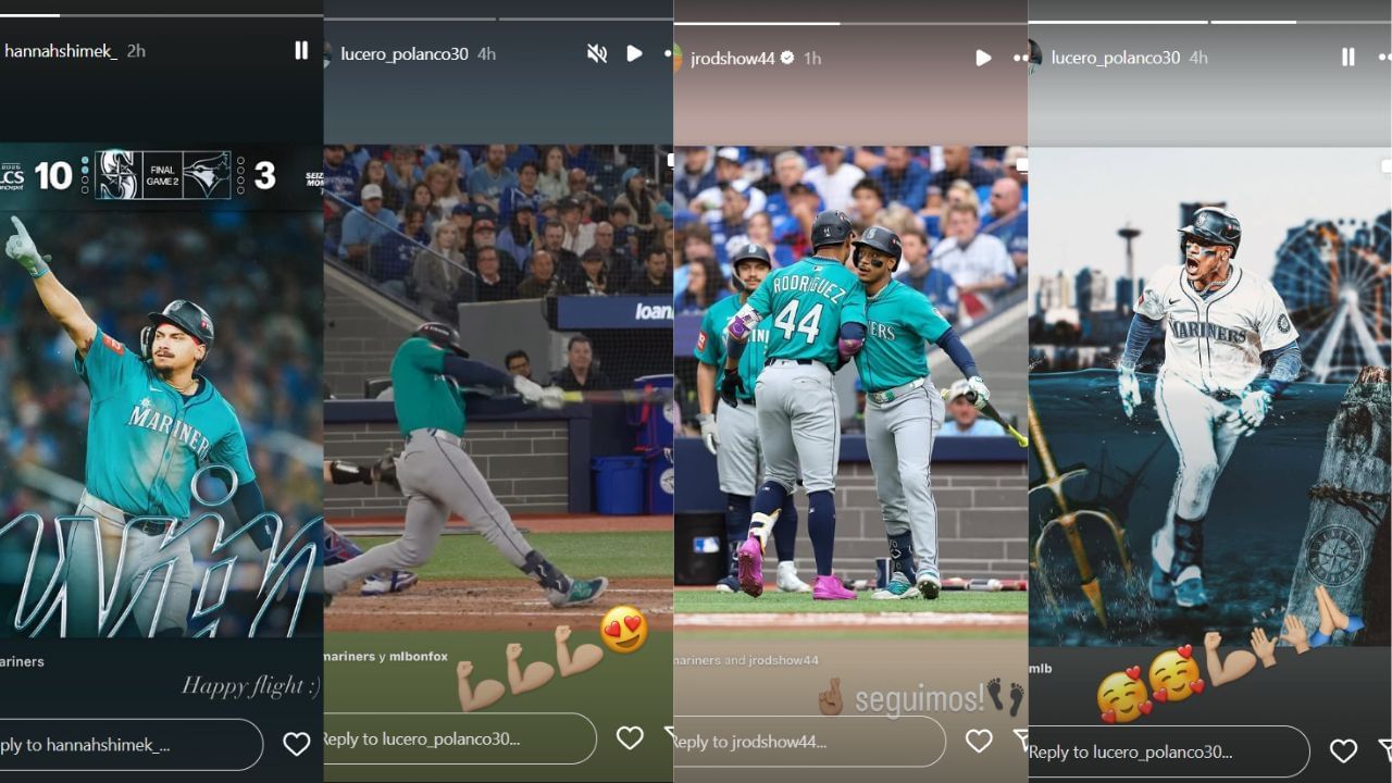 Cal Raleigh&rsquo;s girlfriend Hannah Shimek, Jorge Polanco&rsquo;s wife Lucero, and Julio Rodriguez&#039;s Instagram stories